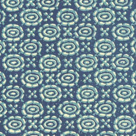 Blue Stamped Floral Print Italian Paper ~ Carta Varese Italy